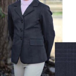 Girls Equestrian Show Coat, Navy Plaid sz 8